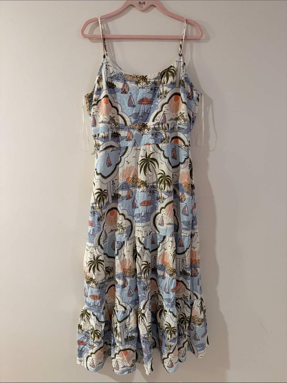 Cynthia Rowley Blue Tropical Maxi Dress